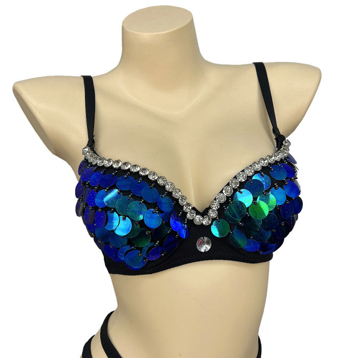 New Style Samba Carnival Bra Sequins Hand Made Bra Only