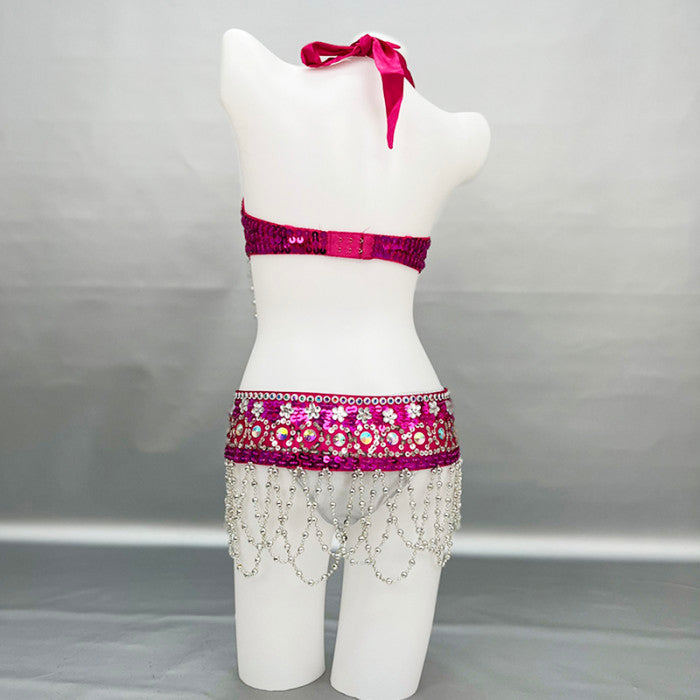 New Women Belly Dance Costumes Bellydance Beaded Bra Belt Set Night Dance Wear Carnival Belly Dancing Suit Outfits Performance TF2562