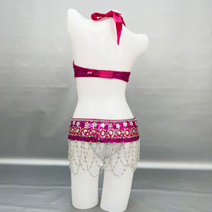 New Women Belly Dance Costumes Bellydance Beaded Bra Belt Set Night Dance Wear Carnival Belly Dancing Suit Outfits Performance TF2562