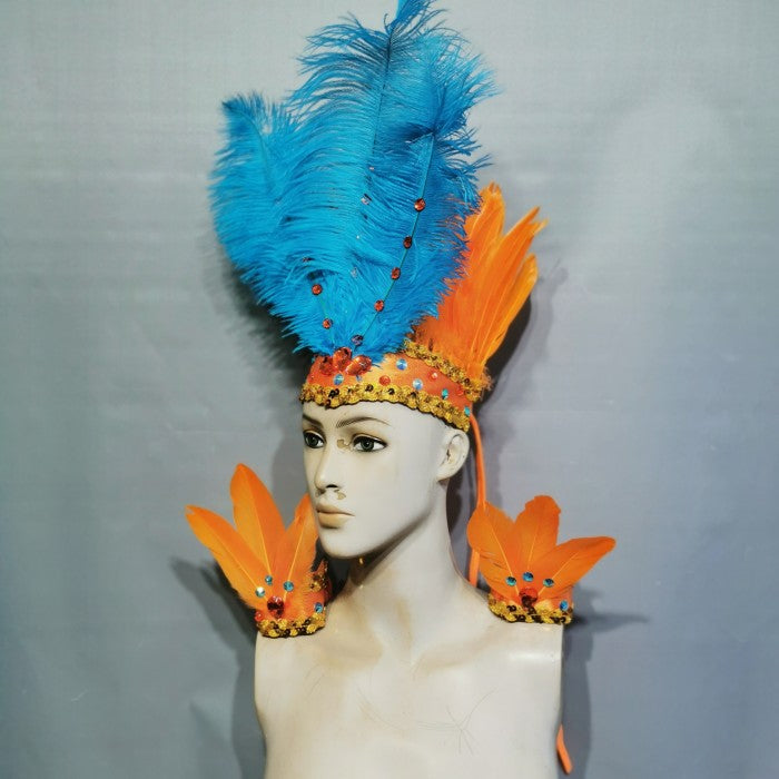 hot selling free shipping feathers head & arm & leg piece for samba dress carnival dress 5 pcs/set