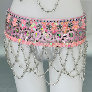 New Women Belly Dance Costumes Bellydance Beaded Bra Belt Set Night Dance Wear Carnival Belly Dancing Suit Outfits Performance TF2562