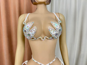 Samba Carnival Handmade Wire Bra,Pants With Stones And Beads For EDC Performance