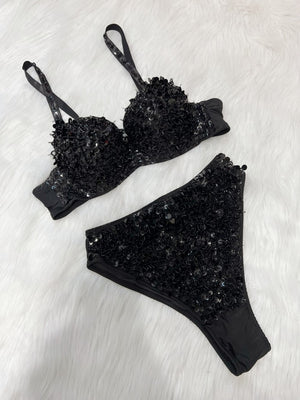 Samba Carnival Handmade Sequins And Beads Bra With High Waist Bottom For Carnival Costumes,EDC Cloth