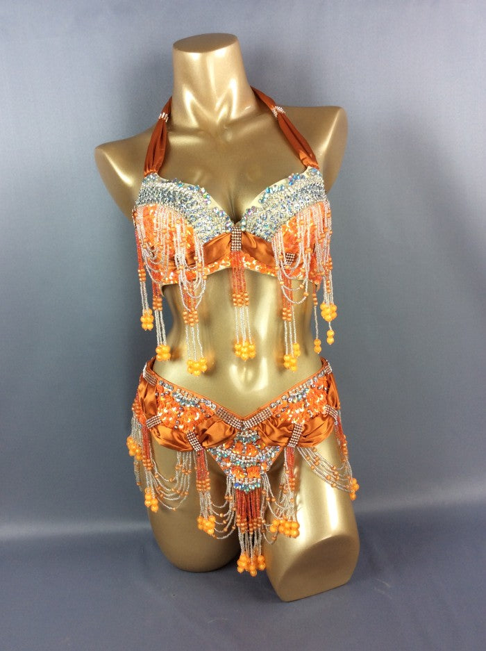 hot selling belly dancing performance costumes,handmade beading set bra&belt set TF1356