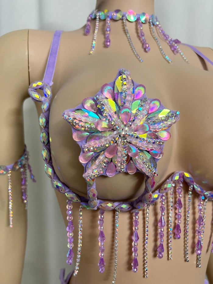 New Handmade Top Quality Samba Rio Carnival Wire Bra+Panty With Stone Sexy Belly Dancing Costume