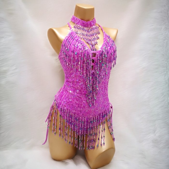 Sexy showgirl carnival costumes for EDC beading Sequin One-Piece Bodysuit Outfit Costume Stage Performance Leotard DJ Party BS11