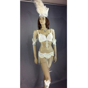 Free Shipping Hot Selling Sexy Samba Rio Carnival Costumes Feather Head Piece Red Color