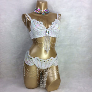 New belly dance Samba costume set BRA+belt+NECKLACE  3piece/ set ,any size,34/36/38/40/42 B/C/D/DD TF2152