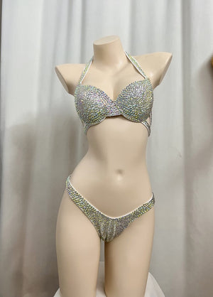 Samba Costumes Free Shipping Hand Made Beaded Dark Blue,silver and red 3 Color Bra and thong
