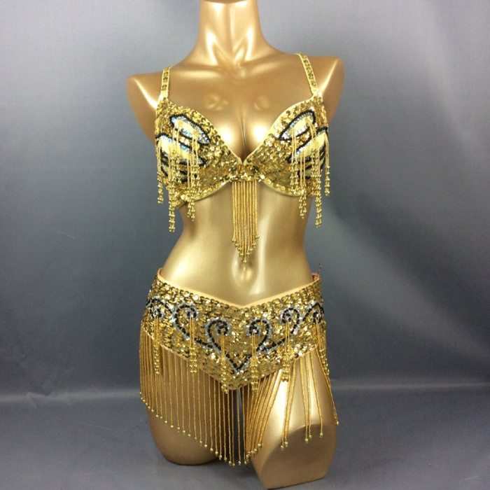 New Women's beaded belly dance costume halloween wear Bar+Belt 2pc set ladies belly dancing costumes bellydance carnival clothes tf1406
