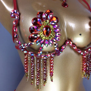 New Bra Handmade Sexy Samba Carnival Bra Stone Hollywood Women's Belly dancing Top WIRE BRA C021 Wire Bra
