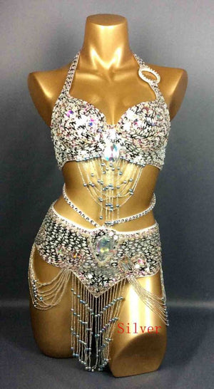belly dancing suite belt+bra 2 piece set  samba costumes club  13 color in TF209-2
