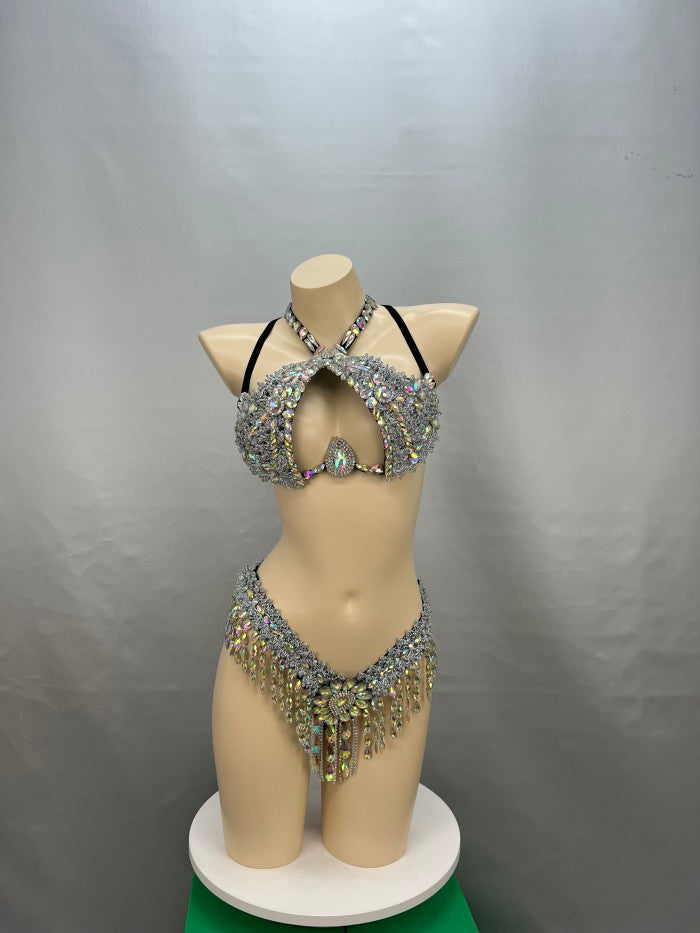 Samba Carnival Wire Bra and Thong Passista Pageant Cabaret Broadway Theater Mardi Gras,Rave Vegas Showgirl C018-3