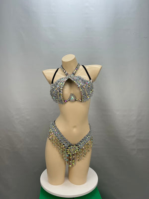 Samba Carnival Wire Bra and Thong Passista Pageant Cabaret Broadway Theater Mardi Gras,Rave Vegas Showgirl C018-3