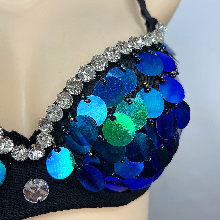 New Style Samba Carnival Bra Sequins Hand Made Bra Only