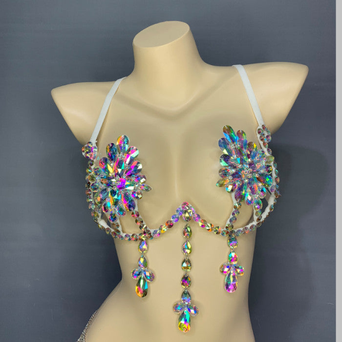 New Sexy Wire Bra For Carnival Costume Women Samba Costumes Top Bra Stone Belly Dancing Party Nightclub WIRE BRA  BB002-2