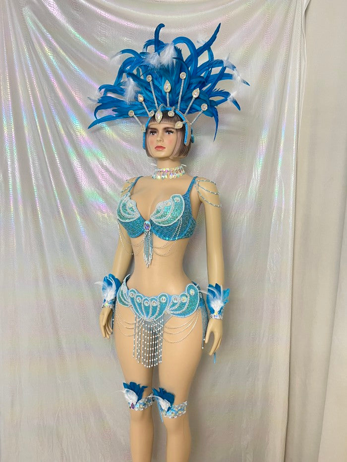 HOT SALEING Sexy Samba Rio Carnival Costume Feather Headdress #C2152