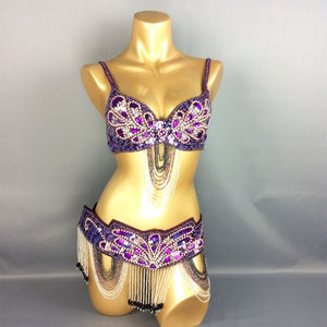 new design-butterfly women belly dance costume wear BRA+belt 2piece/set ,accept any size TF1359