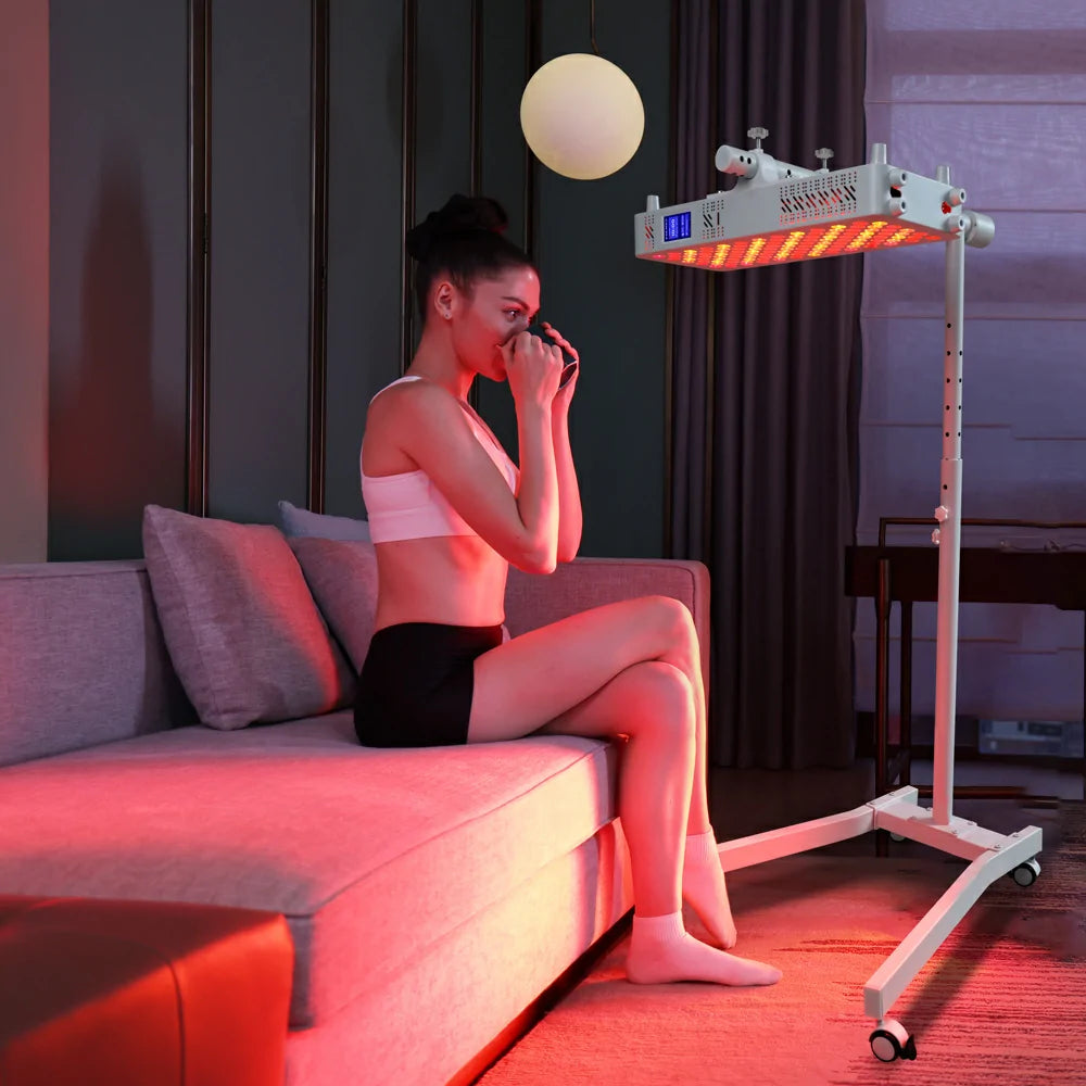 Person using the RL120 red light therapy panel
