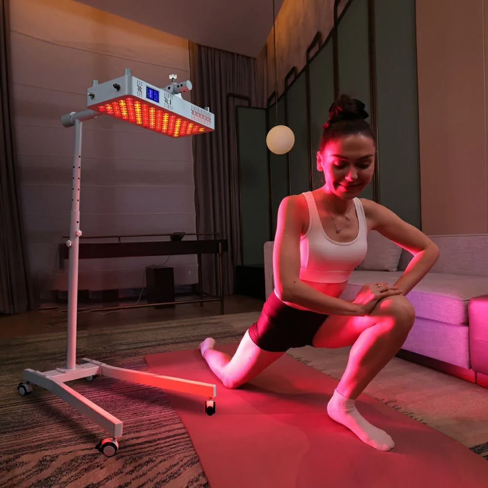 Person using the RL120 red light therapy panel
