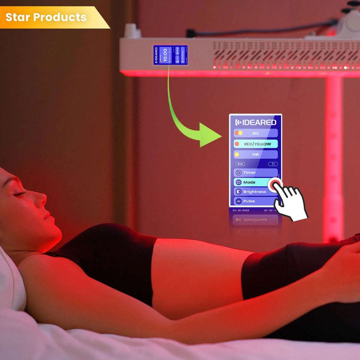 RL300MAX red light therapy panel app and control screen
