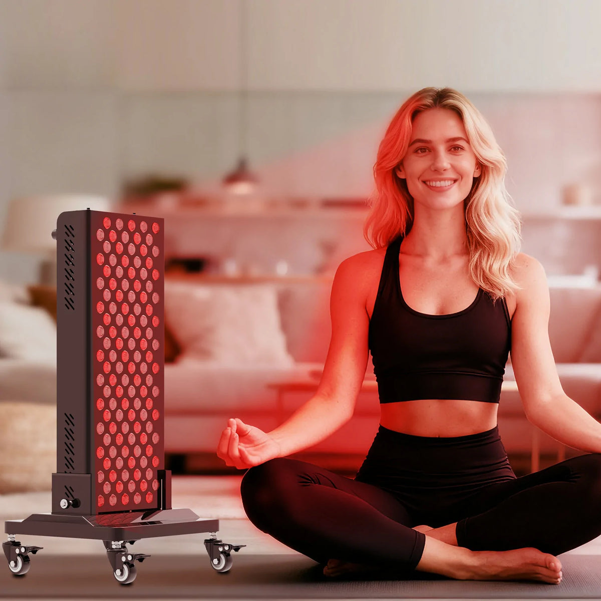Person using the RTL120-T red light therapy panel