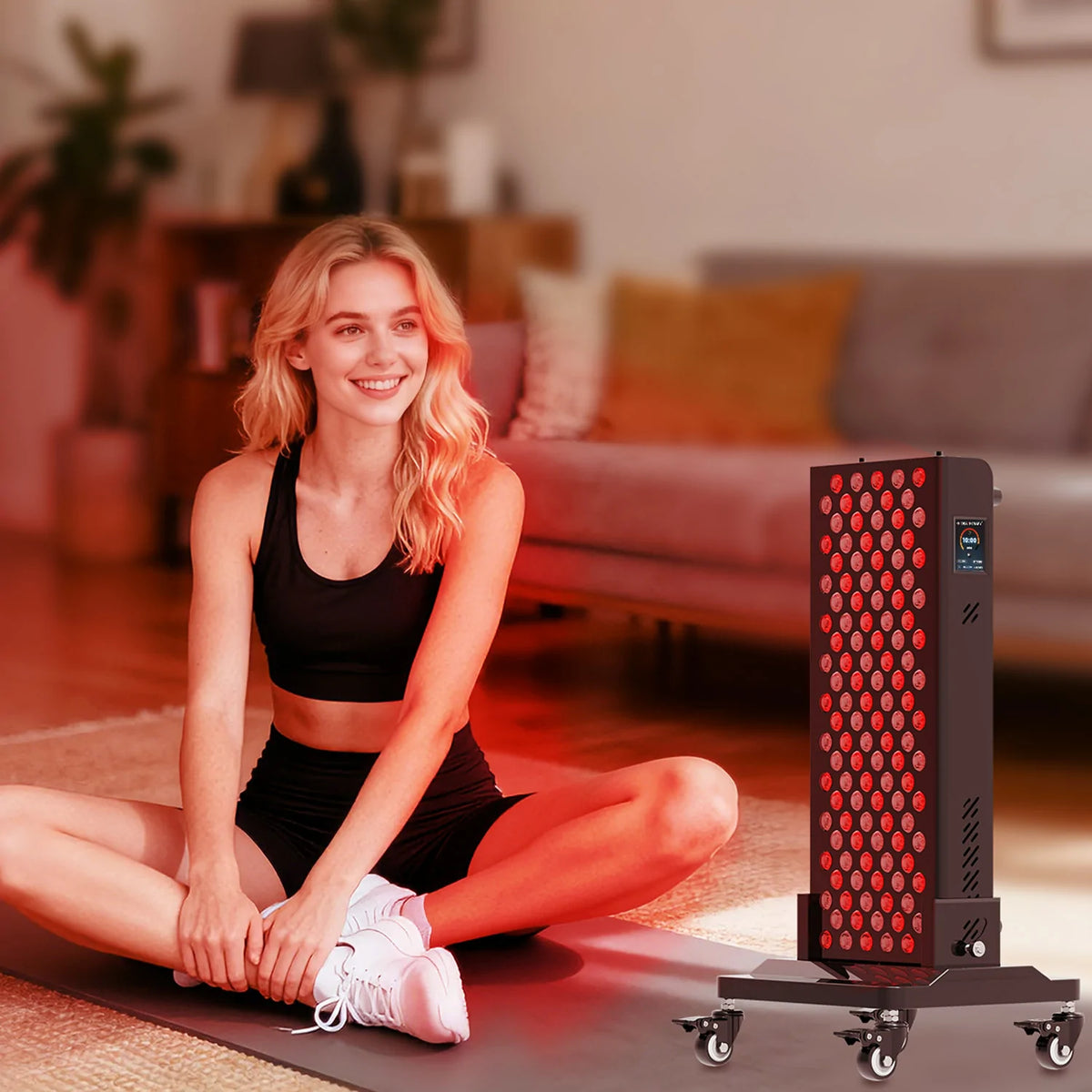 Person using the RTL120-T red light therapy panel