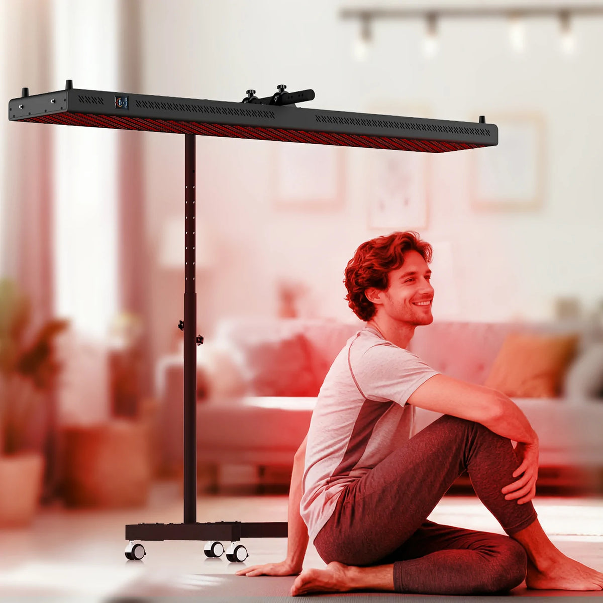Person using the RTL600MAX-T red light therapy panel