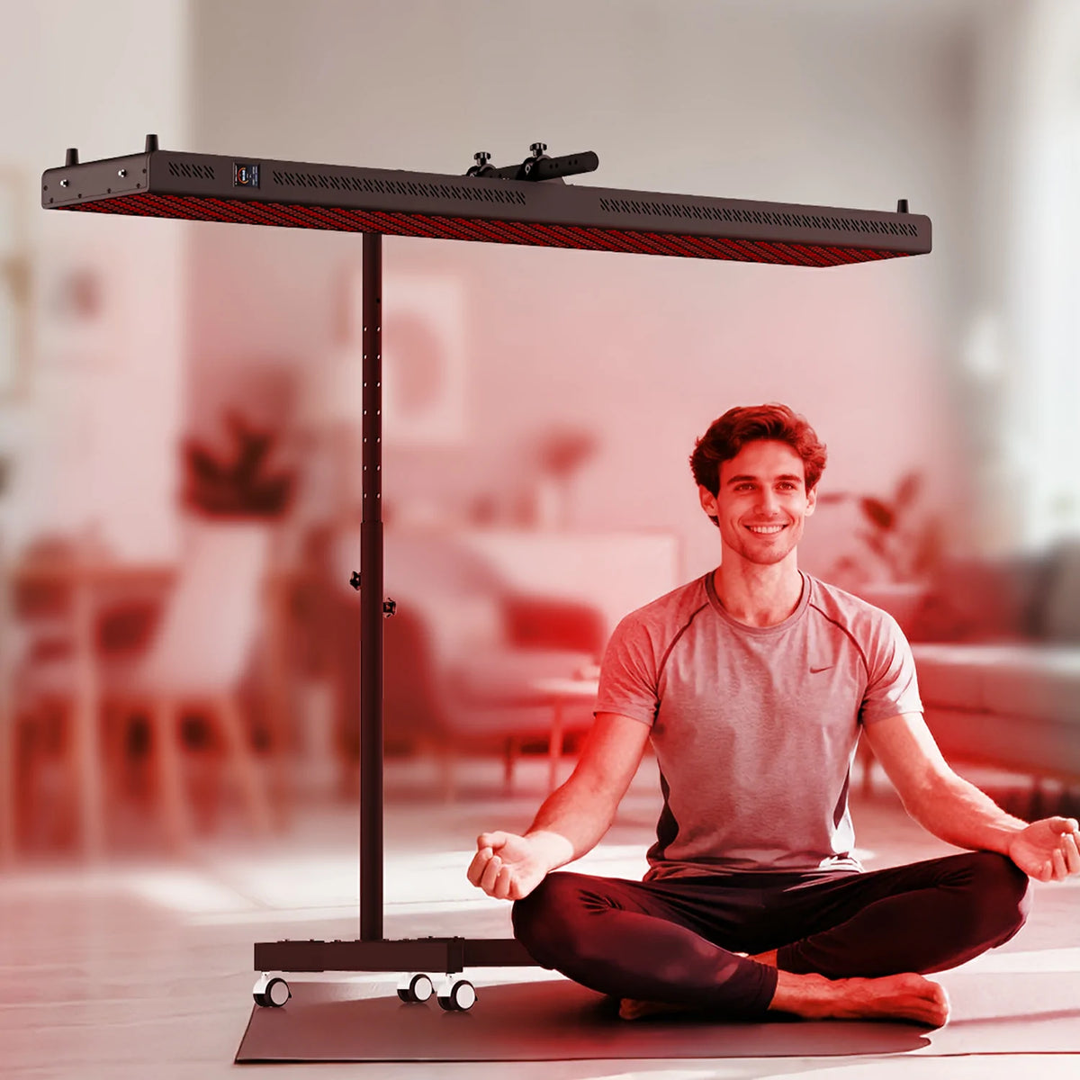 Person using the RTL600MAX-T red light therapy panel