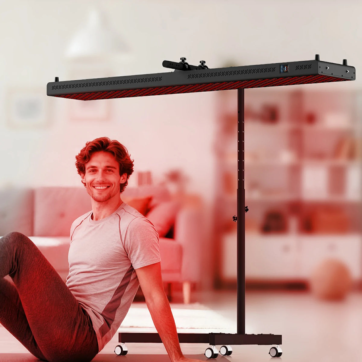 Person using the RTL600MAX-T red light therapy panel
