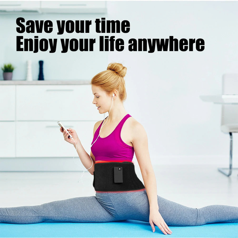 Person using the TLB105-F red light therapy belt