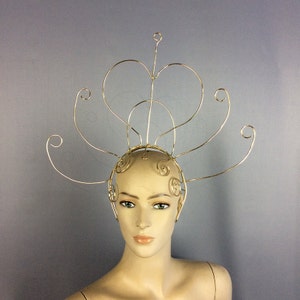 Wire Headpiece, Adult Gold Abstract Wire Art Crown, Theatrical Dance Costume Accessory