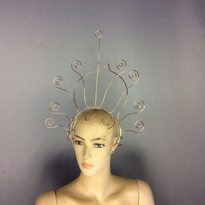 Wire Headpiece, Gold Wire, Spiral Design, Abstract Crown, Dance Performance