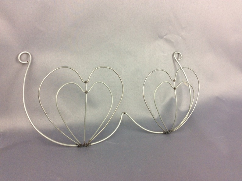 Wire Heart Bra Top, Silver, Metal, Performance Dancewear