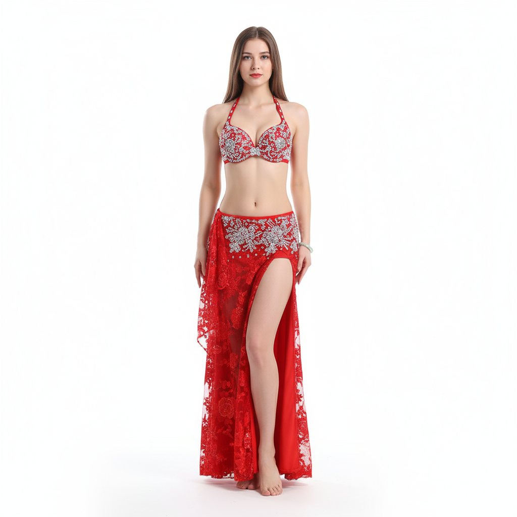 Belly Dance Female Child Adult Temperament Rhinestone Bra Suit Performance Clothes High-end Custom Competition Long Skirt