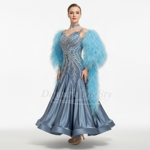 Women's Standard Ballroom Dance Dress With Full Swing Skirt For Competition Waltz Foxtrot Quickstep Tango