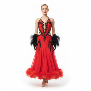 Women's Standard Ballroom Dance Dress Sleeveless Backless For Competition Performance