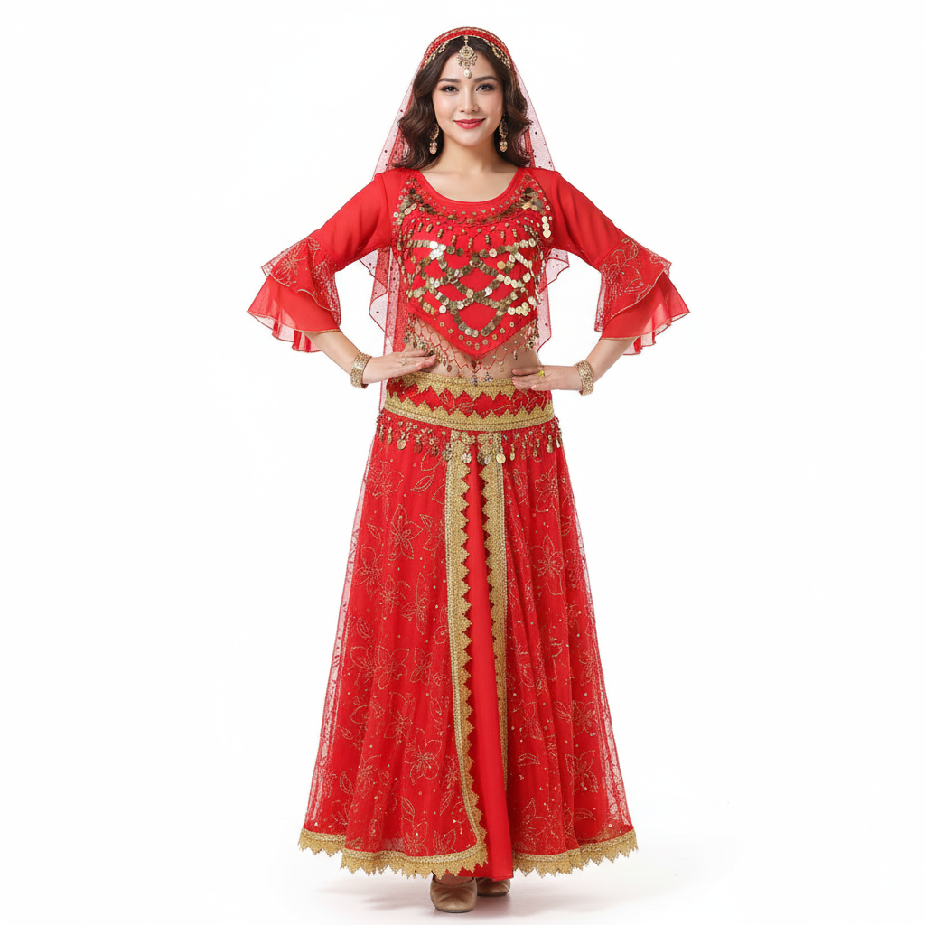 New Lady Belly Dance Costume Sexy Women Bellydance Performance 5pcs Set Dancewear Bellydancing Bollywood Costumes Outfit HY0058