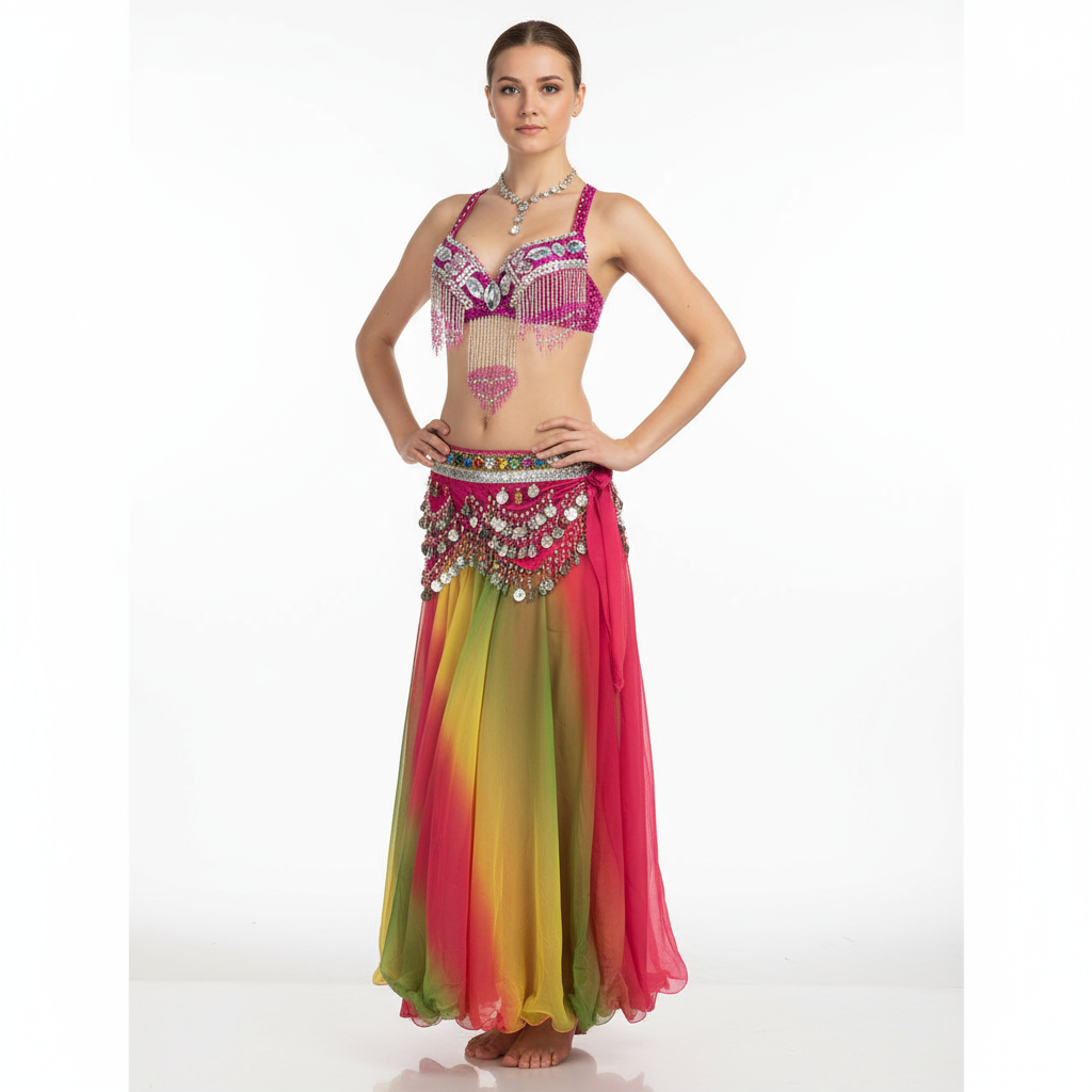 New Bellydancing clothes 3pc bra&scarf&skirt performance suit Women's carnival belly costume set TF1711