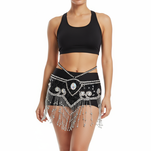 hot sale New style Women sequins Belly Dance Costume Hip Scarf Wrap bellydance Belt with tassel  beads waist chain BELT209-2