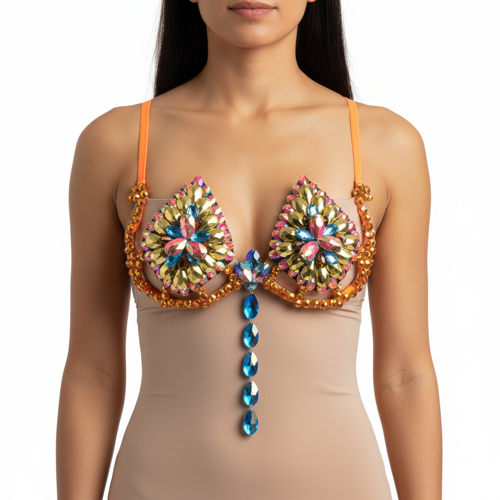 Samba Carnival Bra Rainbow Stone Belly dancing WIRE BRA BB002 Wire Bra