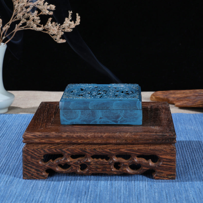 Ancient Blue Censer Incense Burner Kit Set