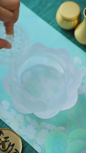 Relaxing Lotus Glazed Incense Burner Censer