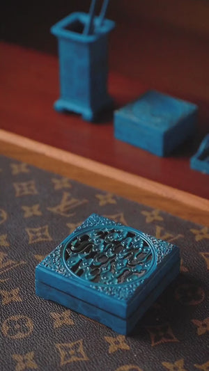Ancient Blue Censer Incense Burner Kit Set